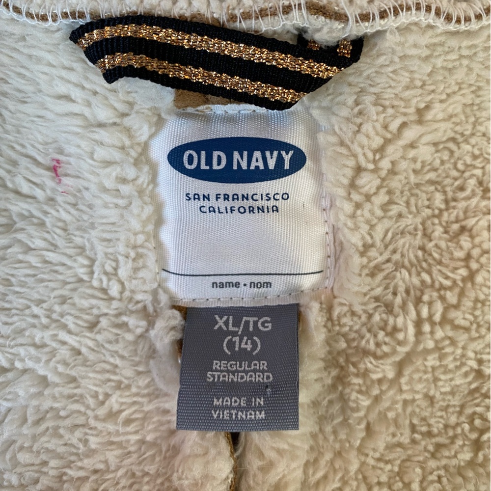 Old Navy Girl’s Tan Sherpa Jacket Size XL (14) - Picture 5 of 7